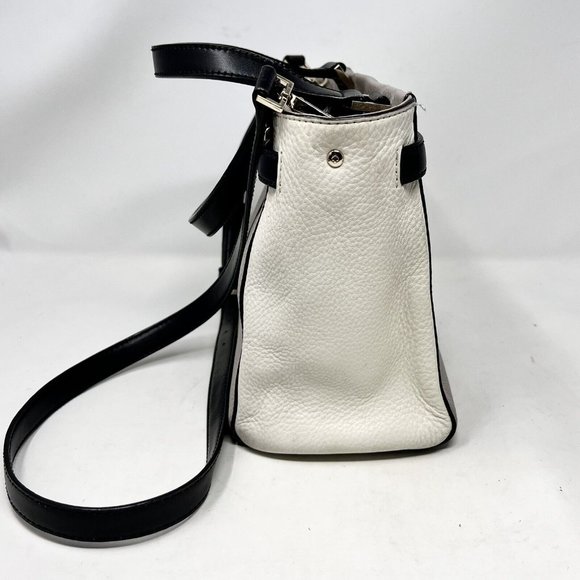 Kate Spade Houston Street  Taupe‎ Cream Two Tone Handbag Black / Silver Accent - Picture 3 of 14